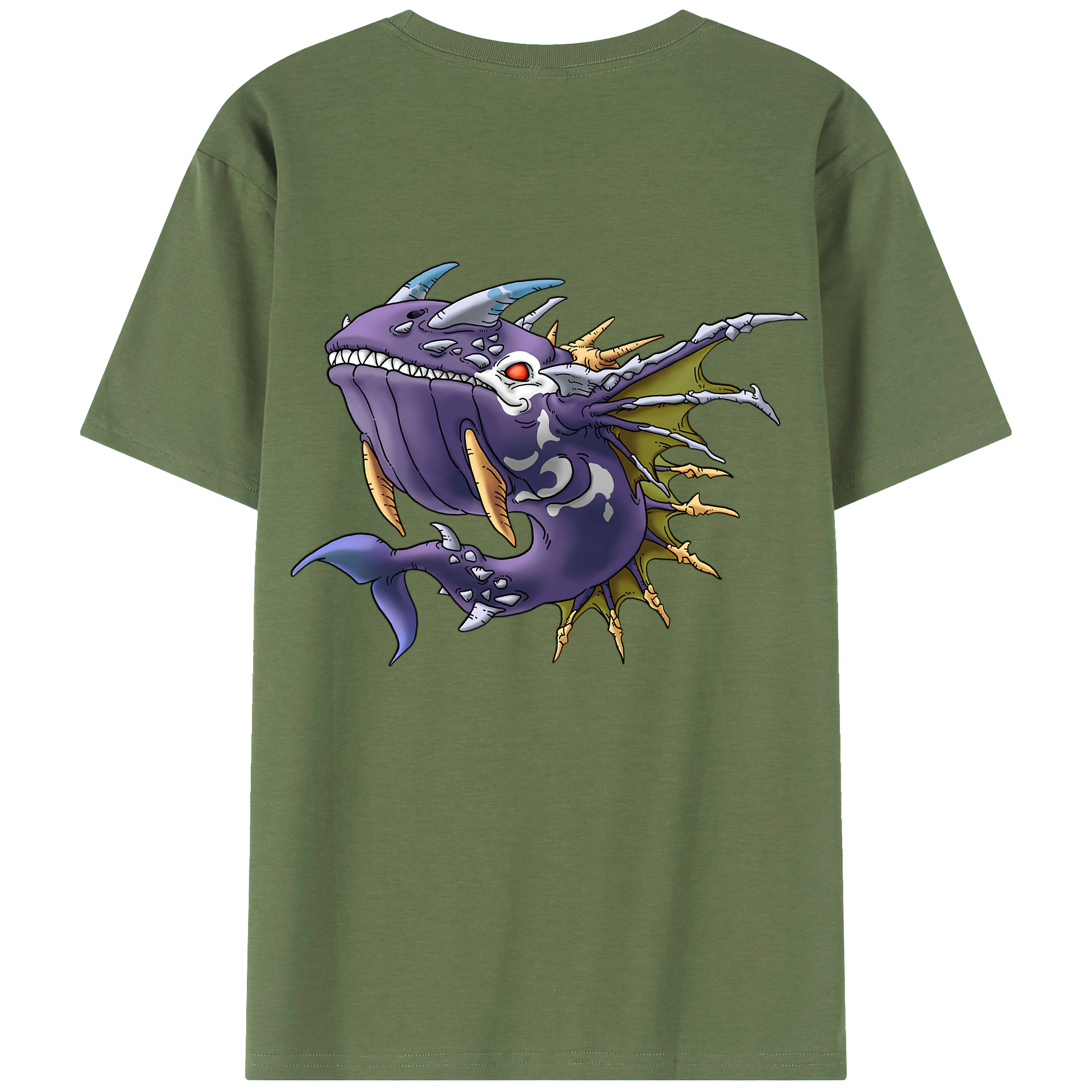 （画像用） ドラゴンクエスト Doragon Kuesuto Dragon Quest 綿100％ メンズ半袖Tシャツ（バックプリント） 通気性